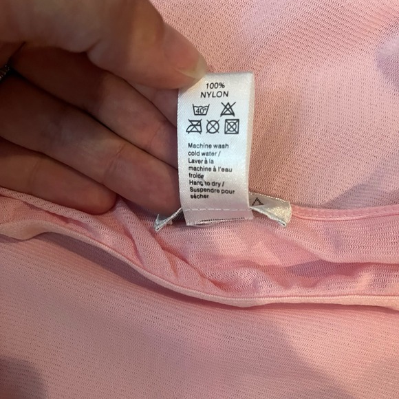 La Senza Mesh Pink Slip Dress Ruffle Sleeveless Lettuce Trim Y2K Coquette Small - Picture 10 of 10